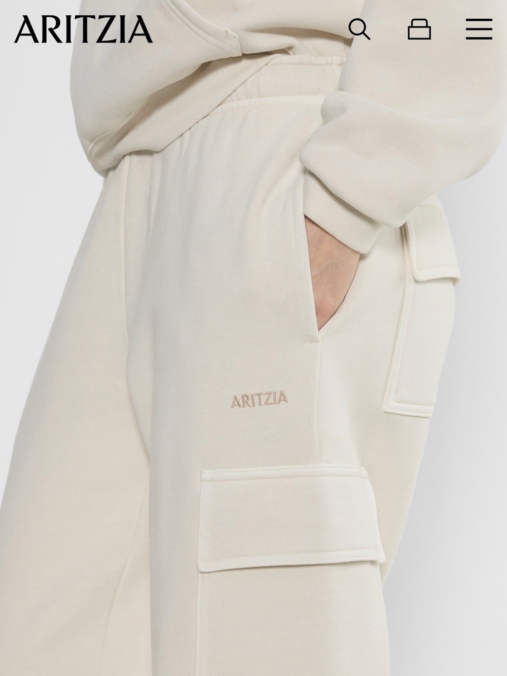 Aritzia Cream Mega Cargo - Large